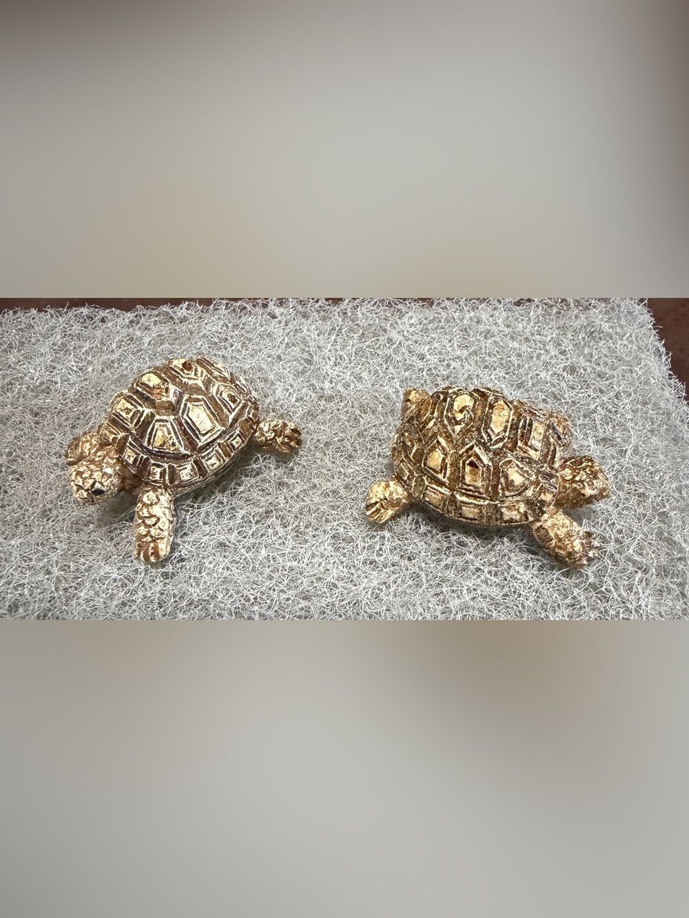 Gold Turtle Reptile Decor Accent - Gold Color for fairy garden.